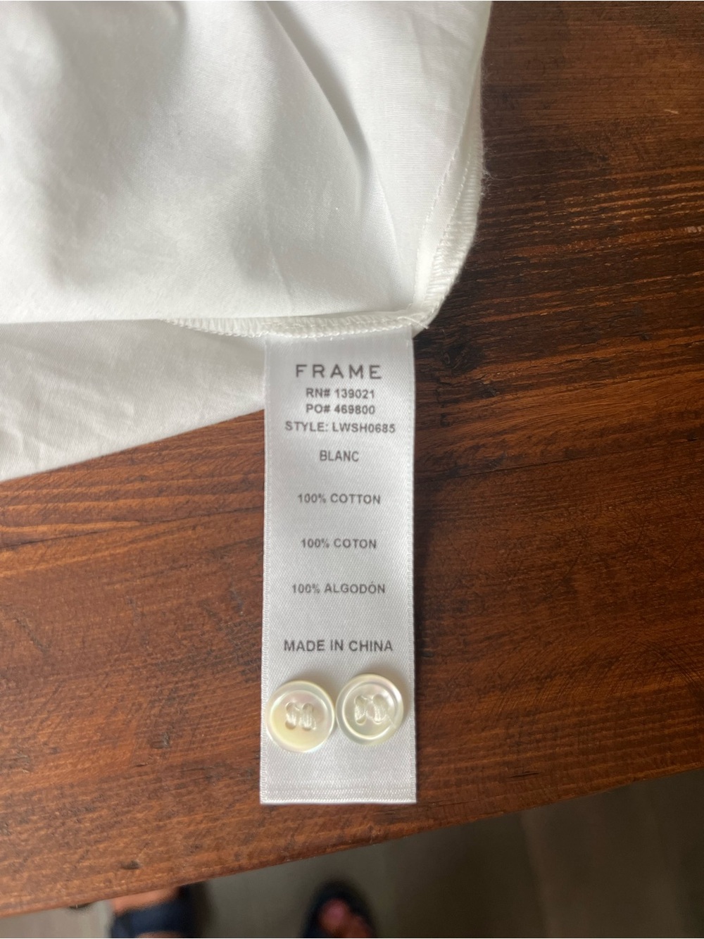 Frame Denim White Sleeveless Mock Neck Shirt - Picture 5 of 5
